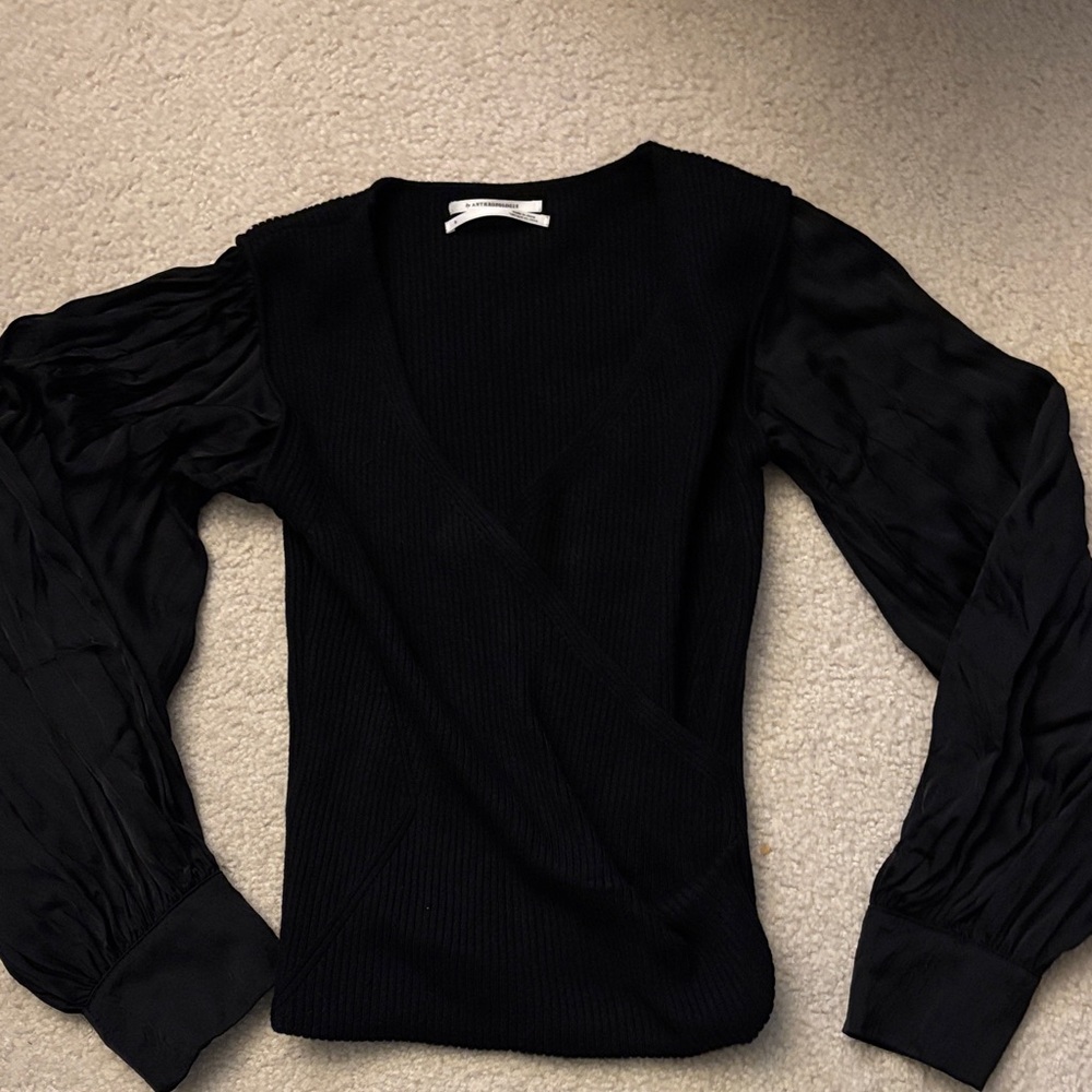 Anthropologie Black V-Neck Sweater
